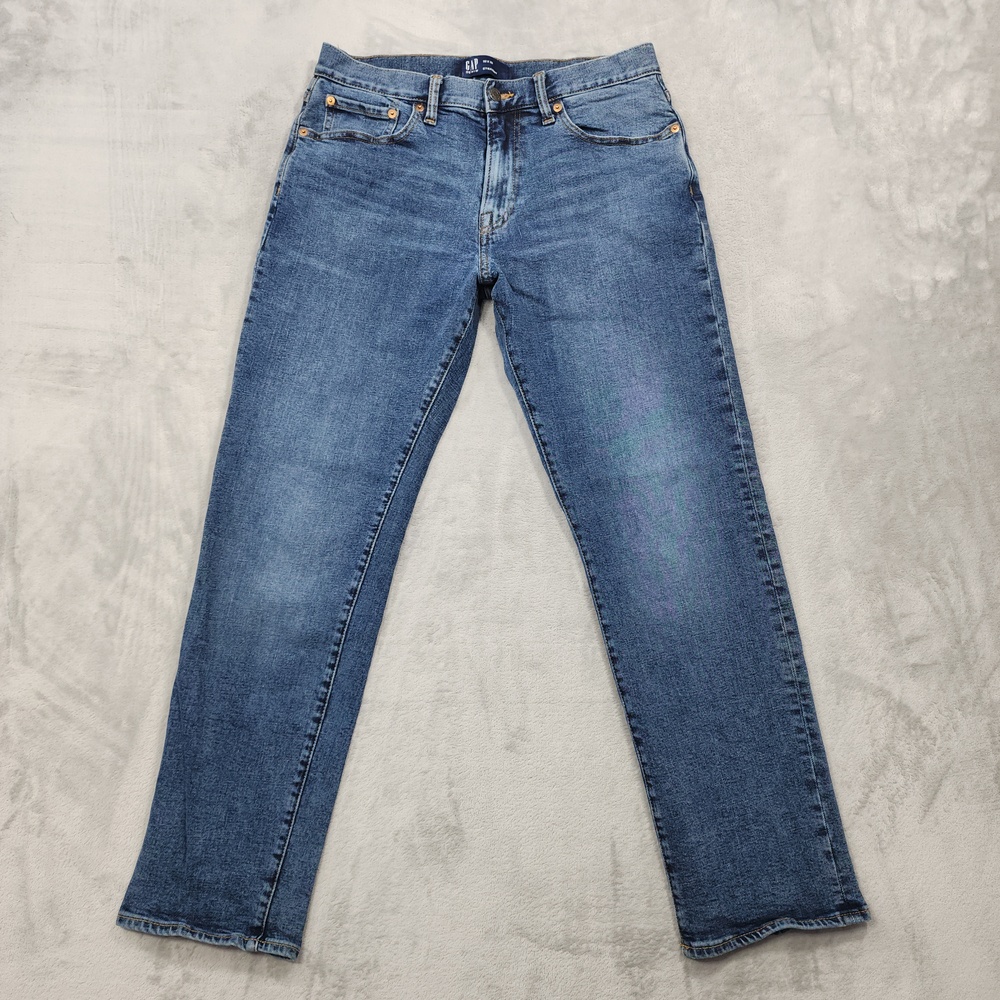 Gap Jeans Mens 32x32 Blue Medium Wash Straight Odom Stretch Denim Casual